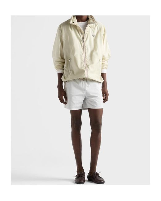 Prada Natural Re-Nylon Hooded Windbreaker Jacket for men