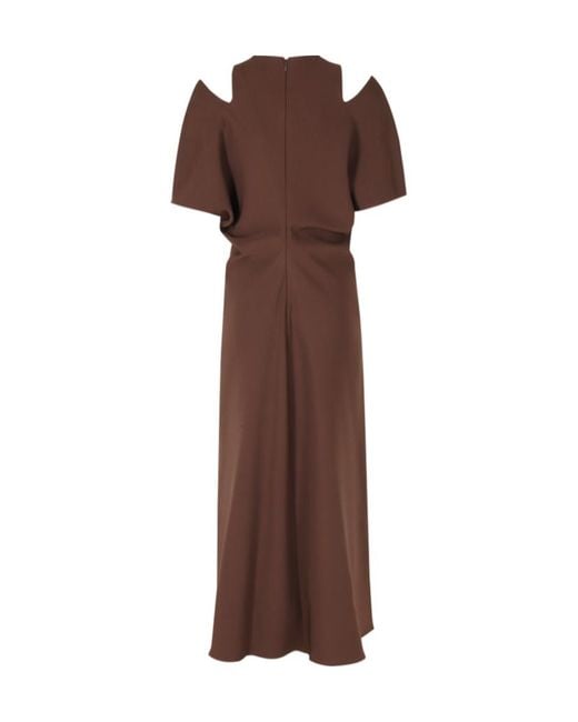 FEDERICA TOSI Brown Off-The-Shoulder Dress