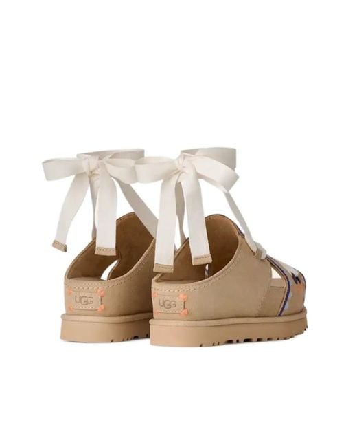 Ugg Natural Goldenstar Hi Artistitch Lace-Up Sandals