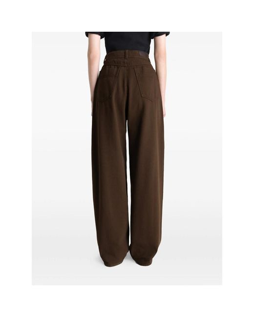 Lemaire Brown Wide-Leg Twill Trousers
