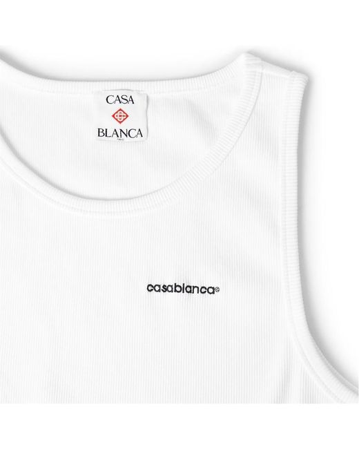 Casablanca White Casa Ribbed Tank Sn62 for men