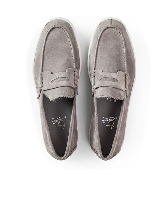 Christian Louboutin Gray Solid-Color Loafers for men
