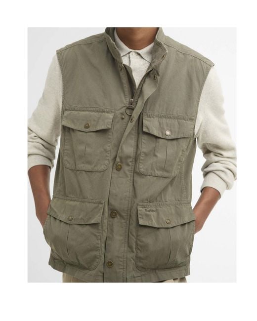 Barbour Green Multi-Pocket Gilet Jacket for men