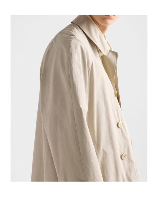 Prada Natural Single-Breasted Long Coat for men