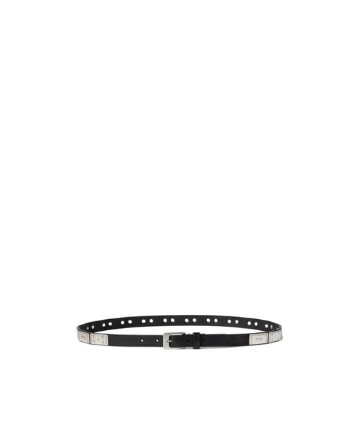 Lemaire White Plaque Detail Leather Belt for men