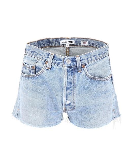 Re/done Blue Belt-Loop Shorts