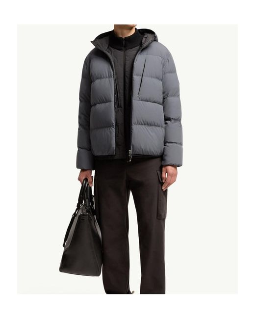 Moncler Gray Poitevin Hooded Short Down Jacket for men
