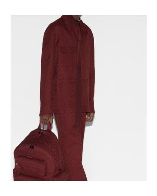 Gucci Red Monogrammed Button-Up Jacket for men