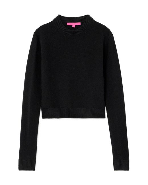 The Elder Statesman Black Cropped Cashmere Sweater