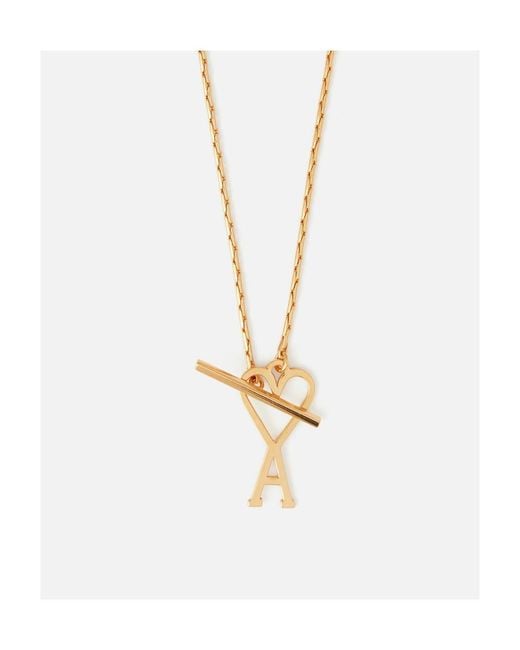 AMI White Ami De Coeur Chained Necklace for men