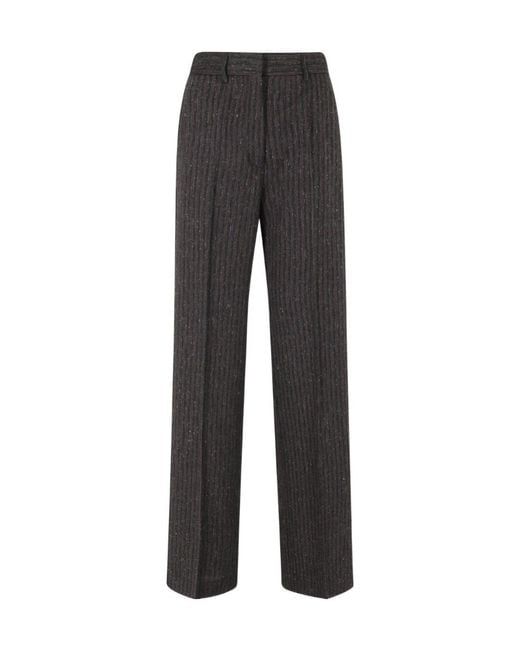 Erika Cavallini Semi Couture Gray Striped Casual Trousers