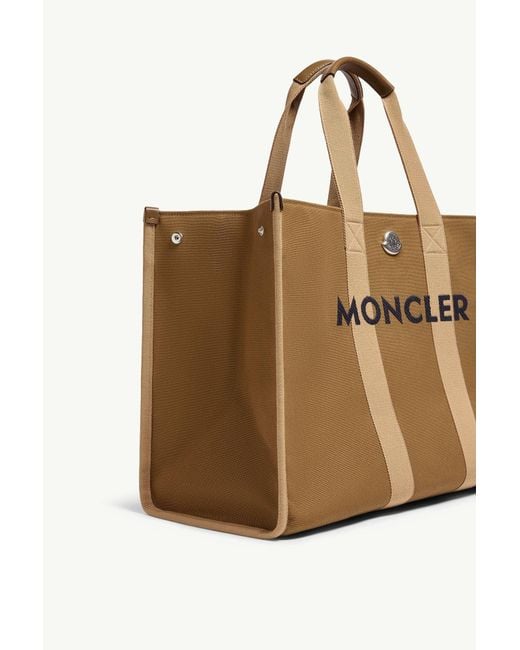 Moncler Brown Logo Canvas Tote Bag for men