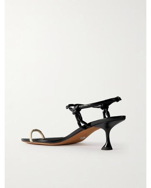 Proenza Schouler White Twisted Glossy Leather High-Heeled Sandals