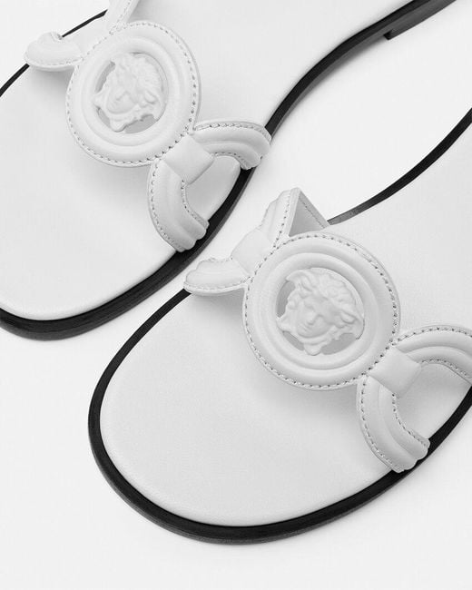 Versace White Medusa 95 Slip-On Sandals