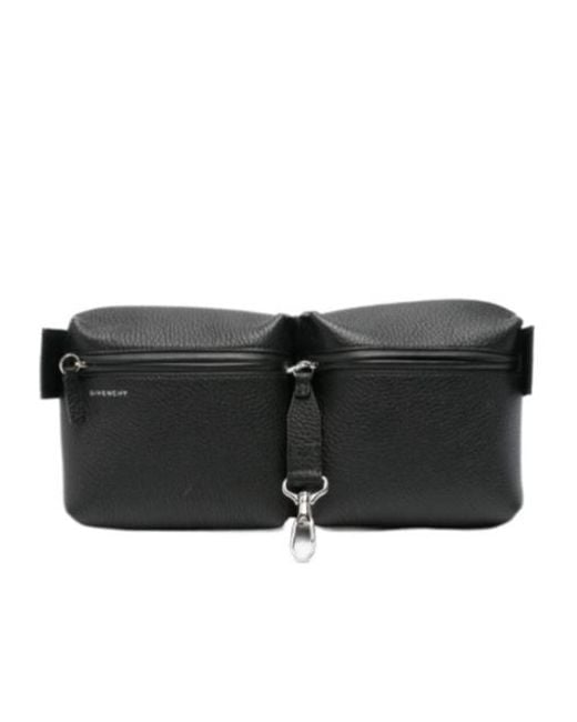 Givenchy Black Multipocket Leather Belt Bag for men