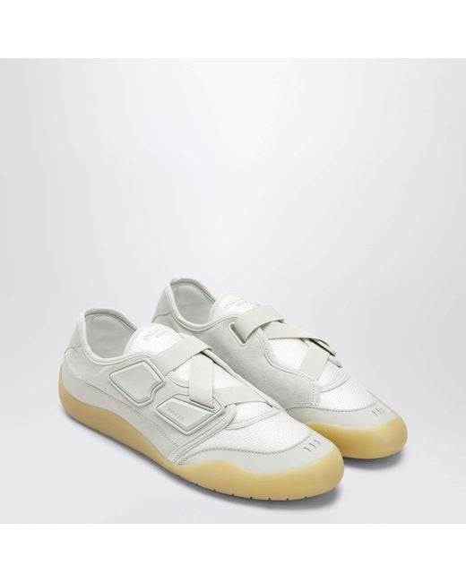 Prada White Speedrock Leather And Mesh Fabric Sneakers for men