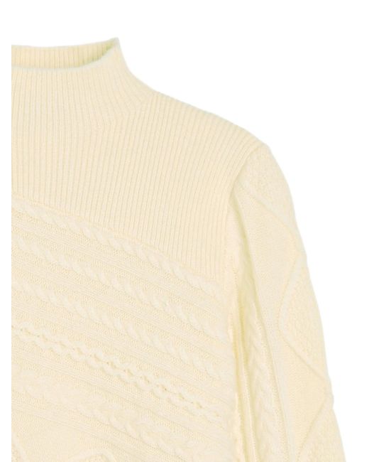 Staud Natural Sidney Cable-Knit Asymmetric Sweater