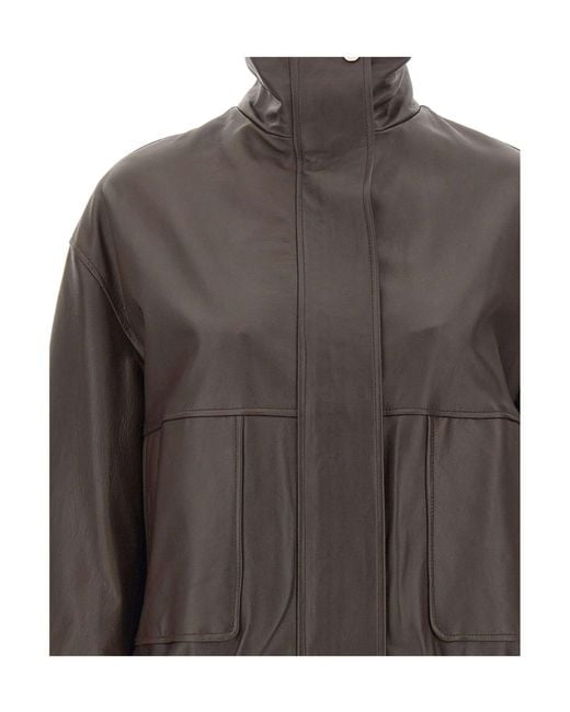 Kaos Gray Long-Sleeve Leather Jacket