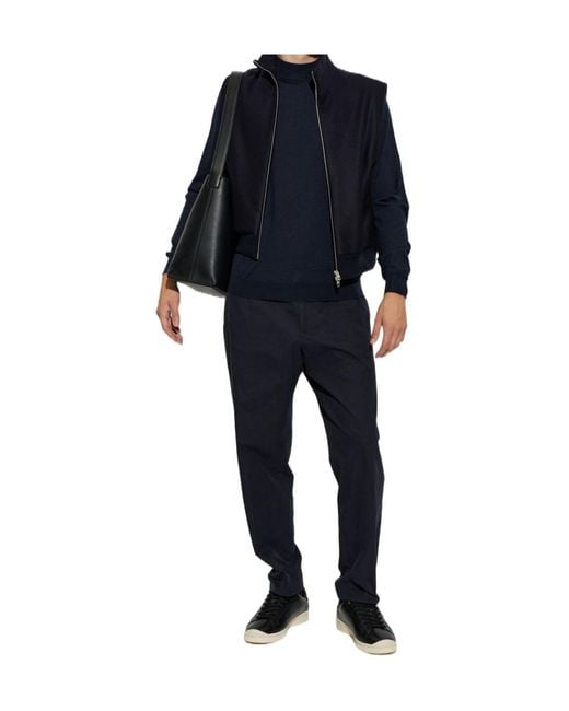 Jil Sander Blue Creased Straight-Leg Pants for men