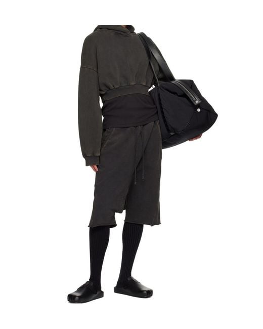 Entire studios Black Cropped Hoodies for men