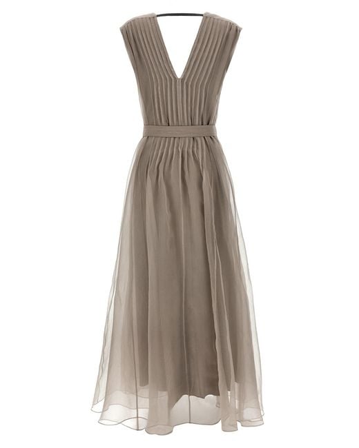 Brunello Cucinelli Natural Silk Dress