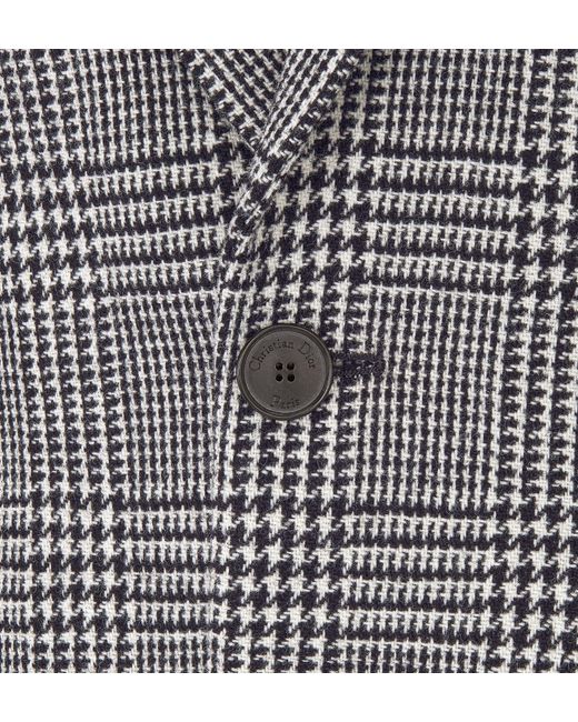 Dior Gray Houndstooth Button-Up Jacket