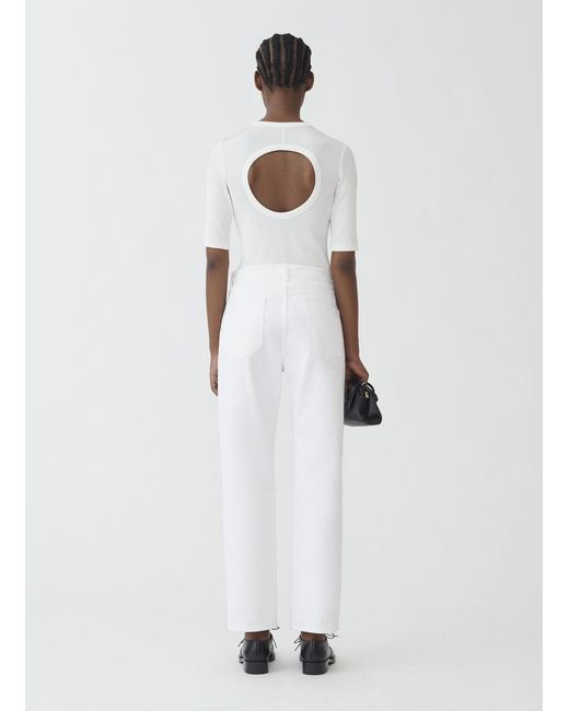 Fabiana Filippi White Five-Pockets Tapered Jeans