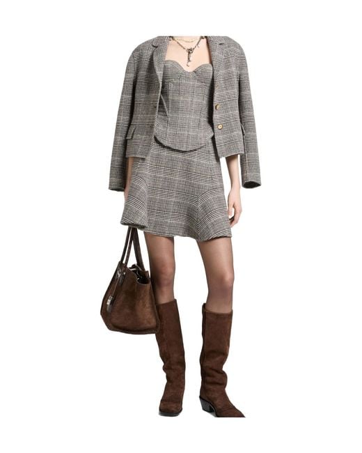 Ermanno Scervino Gray Short Single-Breasted Jacket