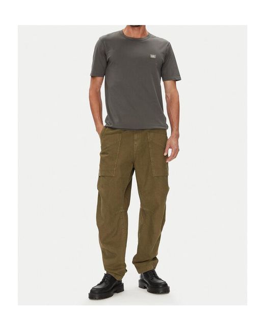 C P Company Gray Logo Patch Crewneck T-Shirt for men