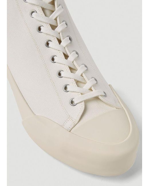 Jil Sander Natural High-Top Lace-Up Sneakers for men