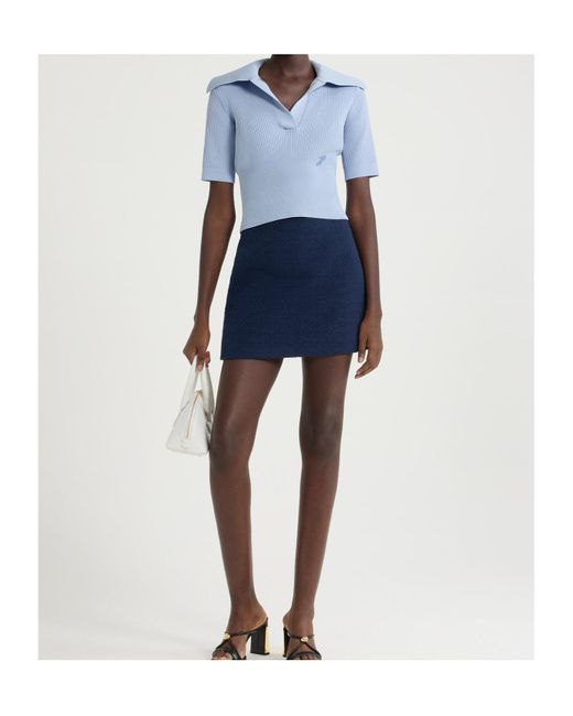 Patou Blue Knitted Polo Shirt