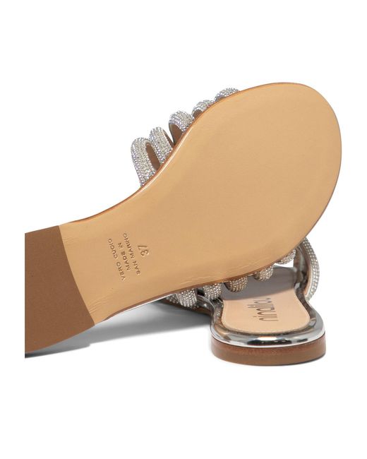 Ninalilou White Elisa Crystal-Embellish Sandals