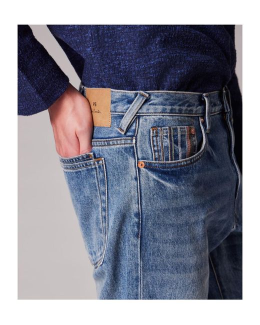 Paul Smith Blue Relaxed Tapered-Fit Vintage-Wash Jeans for men