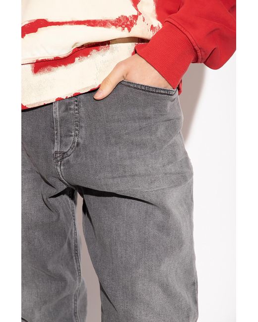 DIESEL Gray Slim Fit Cropped Jeans for men