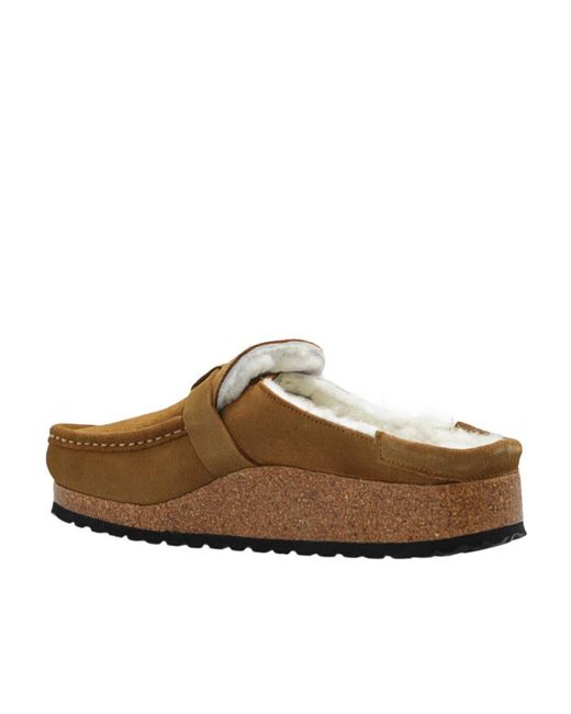 Birkenstock Brown Buckley Rounded-Toe Slip-On Sandals