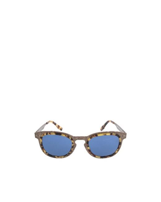 Zegna Blue Round-Frame Sunglasses for men