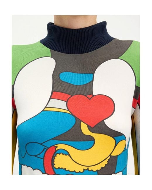 Jean Paul Gaultier Gray Printed Long-Sleeved Top