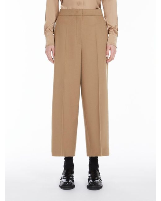 Max Mara Natural Studio Burano Cropped Wide Leg Trousers