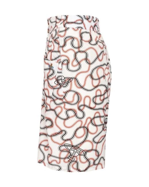 Vivienne Westwood White Romario Wiggle Bermuda Shorts for men