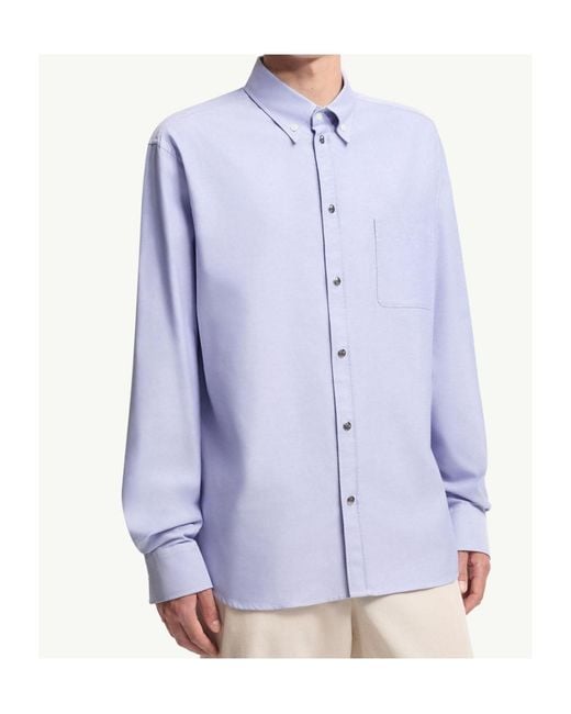 Moncler Blue Cotton Shirt for men