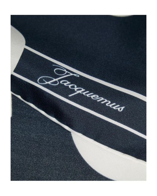 Jacquemus Blue Polka Dot Heart Silk Scarf