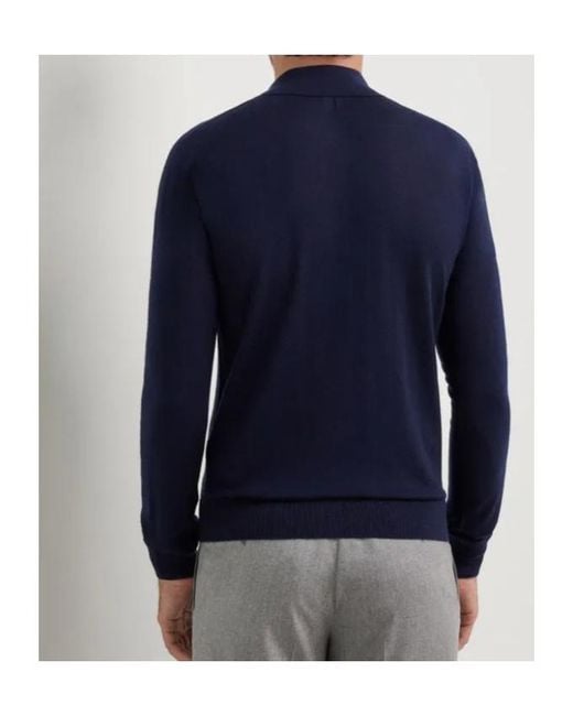 Canali Blue Nuvola Seamless Polo for men