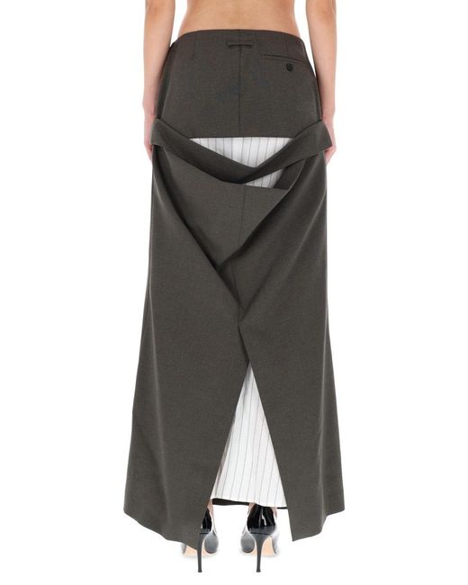 Jean Paul Gaultier Black Martingale Detailed Deconstructed Skirt
