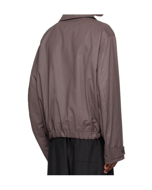 Lemaire Purple Oversized-Collar Bomber Jacket for men