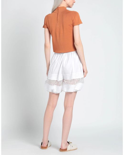 Dolce & Gabbana White Solid Lace Shorts