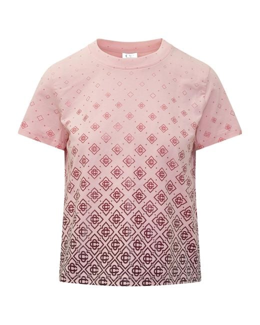 Casablanca Pink Gradient Monogram T-Shirt