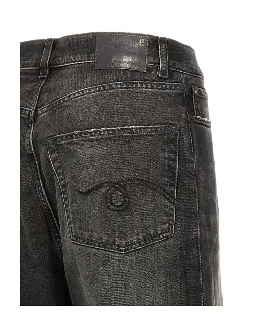 R13 Gray Belt-Loop Jeans