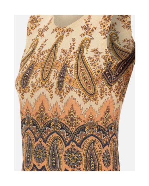 Etro Natural Crew Neck Knitted Vest