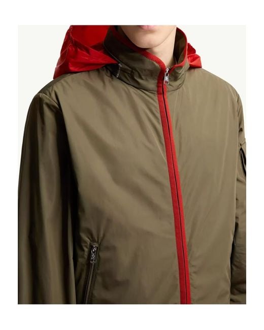 Moncler Green Sayan Logo Patch Zip-Up Jacket for men