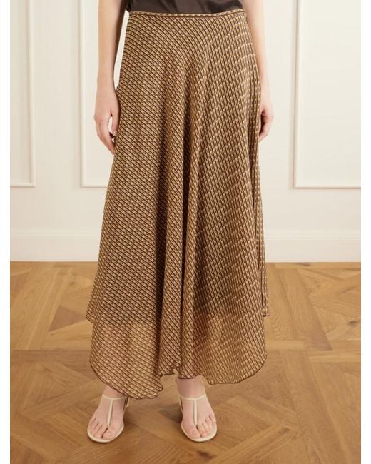 Sir Brown Asymmetrical Long Skirt